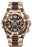 Invicta Men's Copper town casing and brown dial. Chronograph style, arabic numbers placed at the 12, 2, 4, 6, 8, & 10. Luminescent hands and markers across the face. the date wheel was placed between the 4 and 6 oclock marker.