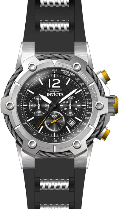 Invicta Men's Bolt Chrono Silver Case Black Silicone - 25472