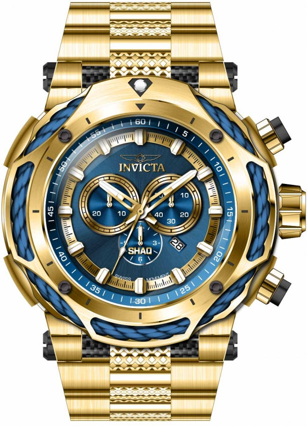 Invicta Men's SHAQ Blue Dial Gold Bracelet - 33660