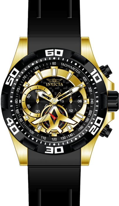 Invicta Men's Aviator Chrono Gold Case Black Rubber - 21739
