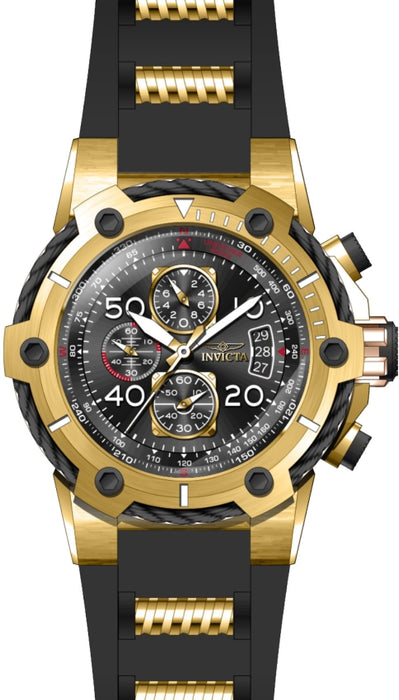 Invicta Men's Bolt Chrono Gold Case Black Silicone - 25468