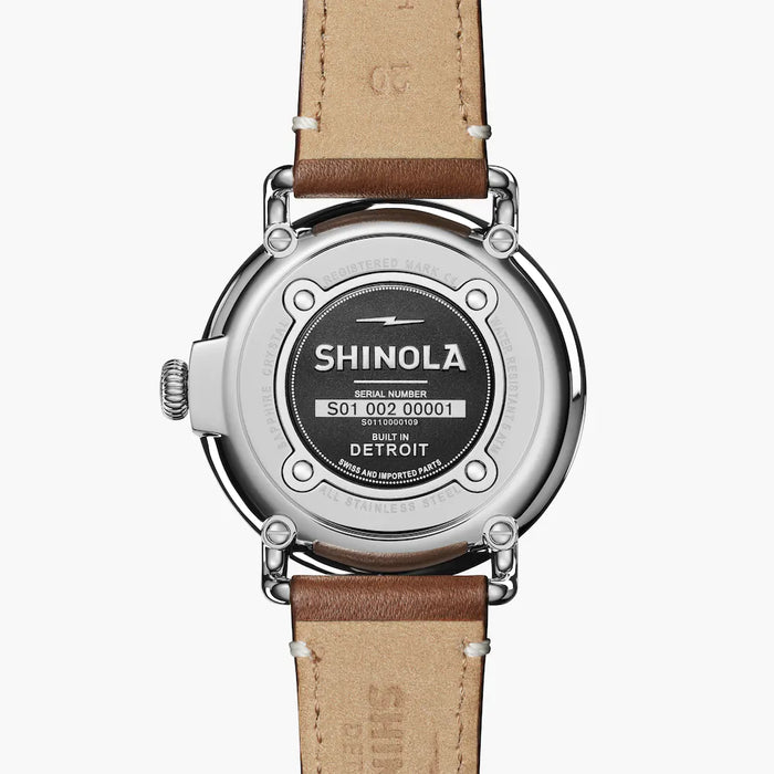Shinola, The Runwell 41mm White Dial Brown Leather