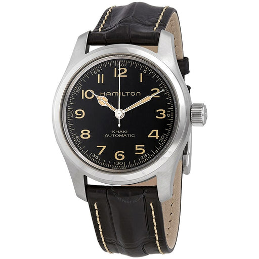 This watch is the ultimate collectors item for Hamilton customers and Interstellar enthusiasts! The black dial, large gold numerics, stainless steel case, and brown leather strap with visible stitching are a few characteristics that replicate the likeness of the watch seen on Murph's wrist. The ornate hands, and specifically, the word ‘Eureka’ printed in Morse code in lacquer on the seconds hand are among the distinctive characteristics that make this watch so irresistible.