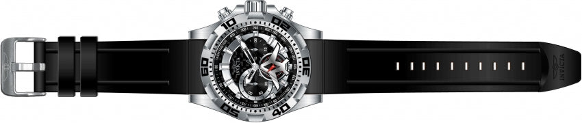 Invicta Men's Aviator Chrono Silver Dial Black Silicone - 21735
