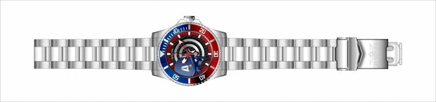 Invicta Men's Marvel Captain America SS Bracelet - 29680