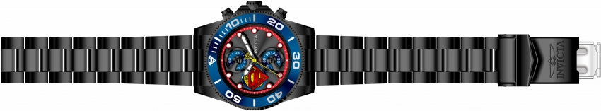 Invicta Men's DC Comics Superman Blue Bezel Black Bracelet - 29065