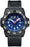 This watch which is built for professional diving as well as military diving encompasses all of what that entails. The black rubber strap and protected crown case shape with bold white second and hour numerals allow for easy and accurate readability. The blue face compliments the watch well as the white and red hands standout so you never miss a moment. In darkness the hour markers and hands illuminate for maximum readability.