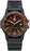 The nautical sea life theme of this watch is evident by the shape of this watch and the design of the band as well. The protected crown is like that of a turtle and the case is its shell, the small orange second numerals match the bold hour numerals and hands within the face of the watch. Overall an eye-catching color scheme with a timeless underlaying style. In darkness, the even hour markers and hands illuminate for maximum visibility.