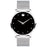 Movado Men's Museum Classic Diamond Accent Silver-Tone Mesh Watch with Black Dial