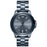 Men's Minimal Sport Baltic Blue, Blue Gunmetal dia, white markers, white hour and minute hands and black second hand. Rotating divers bezel, MVMT logo placed at 12 o'clock marker, 10 ATM Water Resistance indicator at 6 o'clock marker.
