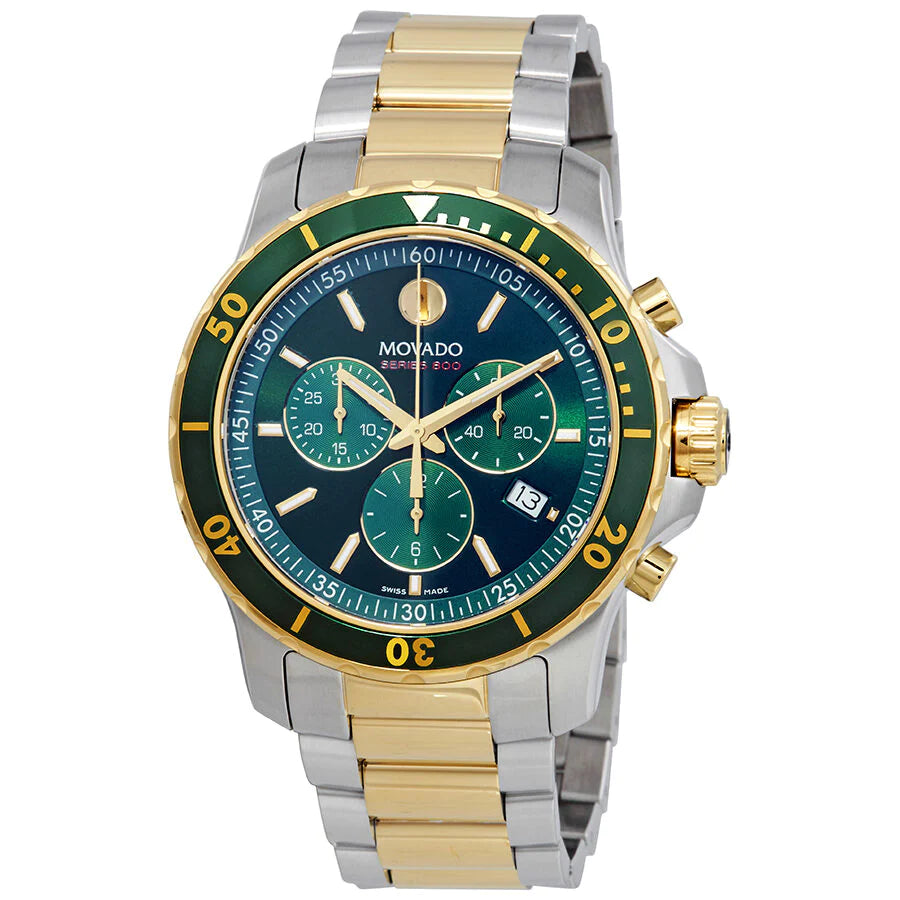 Movado Men's Series 800 Chronograph Green Gold Tone 2600