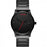 Men's Black Link MVMT 45MM Case. Black dial, Black hour and minute hands. red second hand and red MVMT logo placed at the 12 o'clock marker. Black Stainless steel casing and band. 