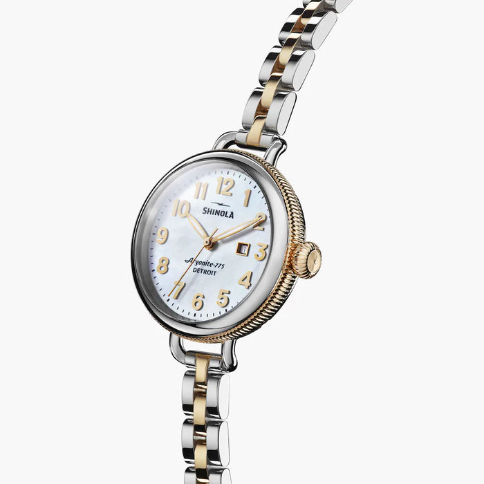 Shinola, Birdy 34mm Mother of Pearl Dial Two-Tone Bracelet