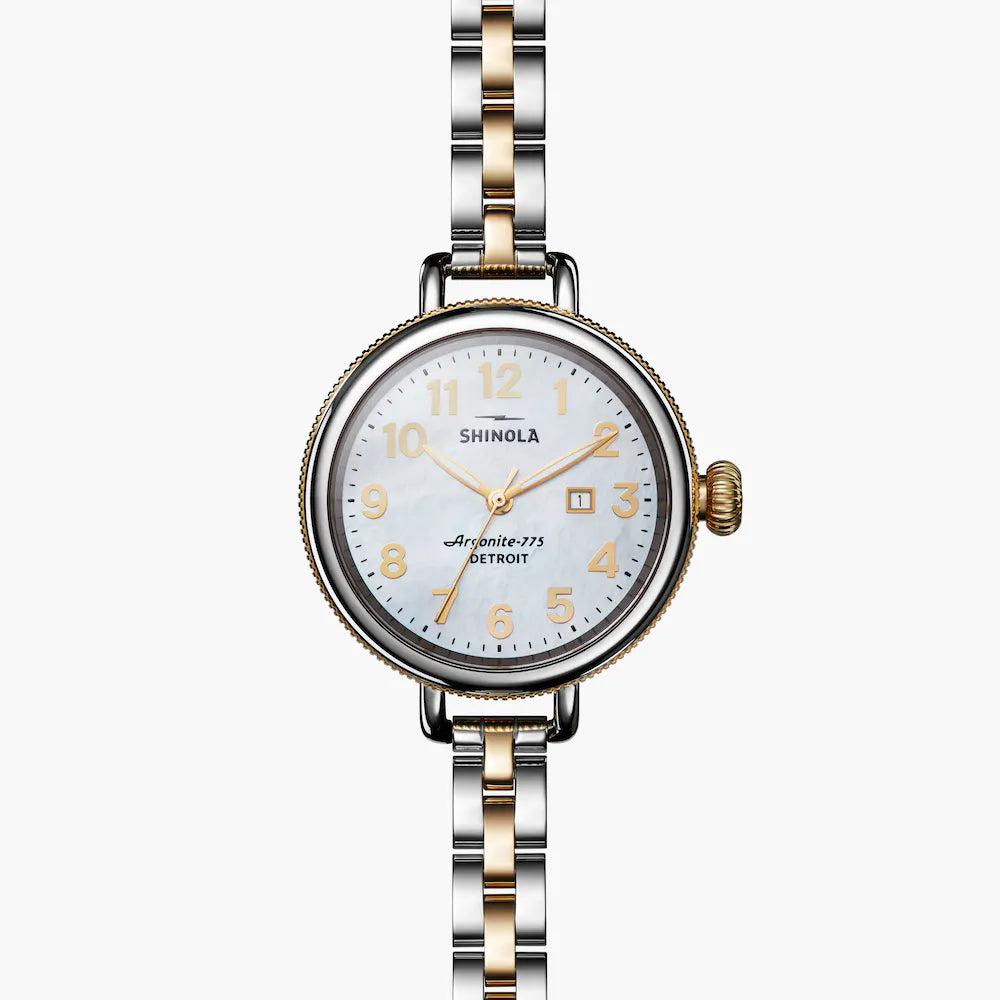 Shinola, Birdy 34mm Mother of Pearl Dial Two-Tone Bracelet