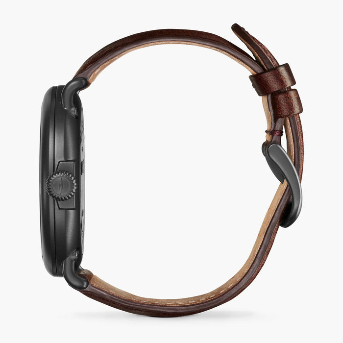 Shinola, The Runwell 47mm Midnight Blue Dial Brown Leather