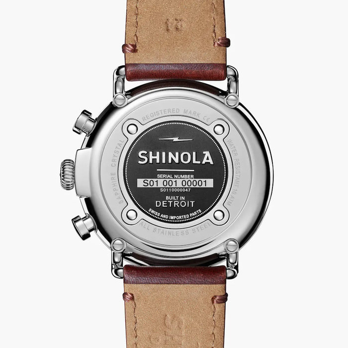 Shinola, The Runwell 47mm Blue Dial Brown Leather