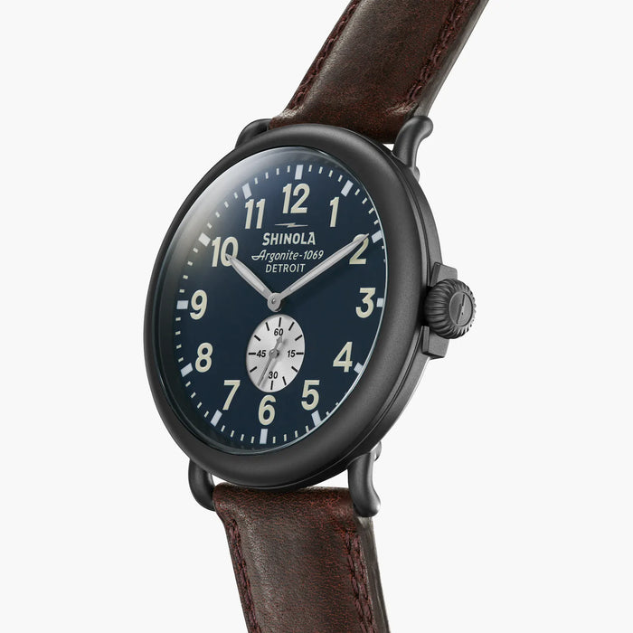 Shinola, The Runwell 47mm Midnight Blue Dial Brown Leather Shinola, The Runwell 47mm Midnight Blue Dial Brown Leather
