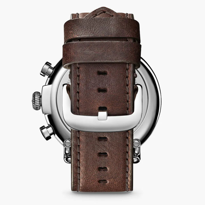 Shinola, The Runwell 47mm Silver Dial Brown Leather